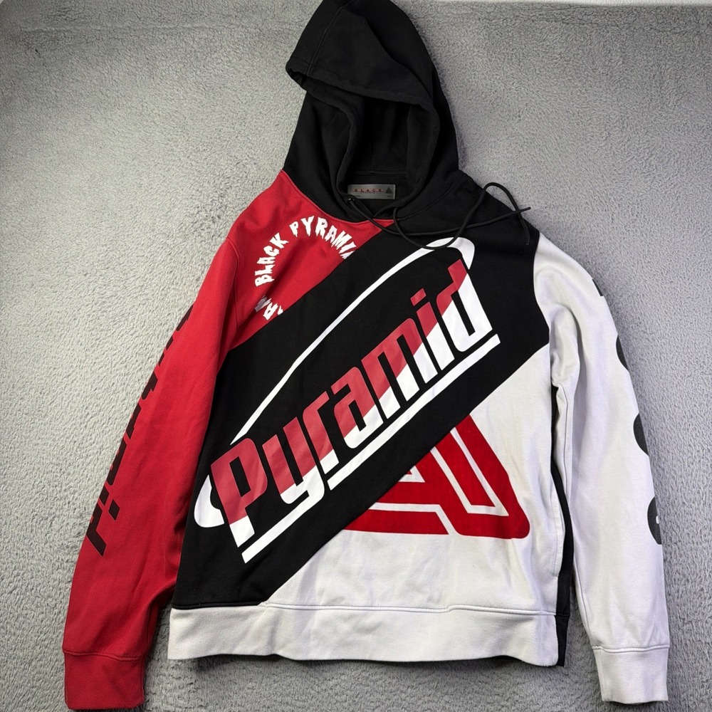 Black Pyramid BIG Logo Hoodie Red / Black Men's 2XL Chris Brown streetwear